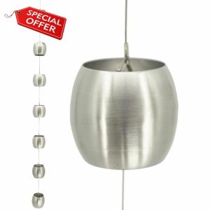 DFTDFYXYRain Chain Outdoor Rain Chains Metal Hanging Rain Chains-Stainless Steels 3.2-26.2FT Decorative Rain Chain for Gutters Rotating Rain Catcher Chain