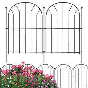 310 CM (L) x 44 CM (H) Arched Rustproof Metal Fence No Dig Border Fence