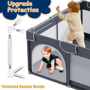 Durable Play Pen with Visible Breathable Mesh