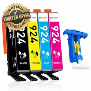 Clywenss 924 Ink Cartridges Combo Pack (Without Chip) Compatible with HP OfficeJet Pro 8120 8123 8130 8133 8122e 8124e 8125e 8132e 8134e 8135e 8138e 8139e Printer