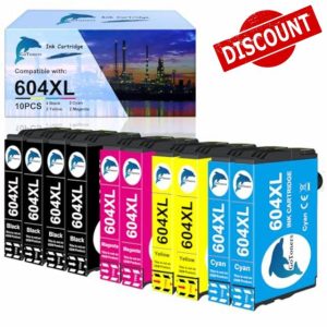 GoToners 604XL Ink Cartridges Multipack Replacement for Epson 604 Ink Cartridge Compatible for Epson XP-2200 XP-2205 XP-3200 XP-3205 XP-4200 XP-4205 Workforce WF-2910 WF-2930 WF-2935 WF-2950 (10 Pack)