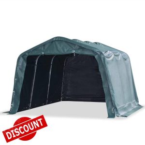 Brokky Removable Livestock Tent PVC 550 g/m² 3.3x4.8 m Dark Green-Portable Garage Carport Tent Heavy Duty PVC Vehicle Shed compact Storage Shelter 100% waterproof
