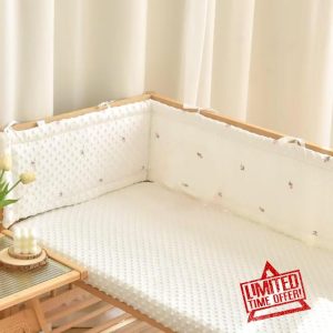 Aocase Breathable Cot Bumper Crib Rail Cover Baby Crib Liner Bumper Baby Cot Bumpers Safer Cot Liner Crib Surrounds For Cot Bed Soft Cot Side Protectors Cushion Crib Rail Cover