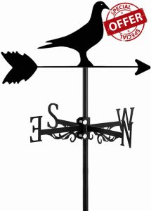 Stationary Pigeon Wind Vane Weather Vane Garden Mount Yard Stake