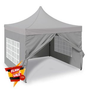Jack Stonehouse Garden Pop Up Gazebo 3m x 3m Waterproof Party Marquee Tents With Double Waterproof Silver PU Coated Layer Roof Complete With Heavy Duty Carry Bag