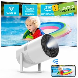 【Auto Keystone】Mini Projector WiFi6 Bluetooth with Android App