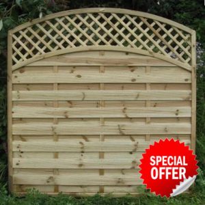 Premium Wooden Garden Fence Panel with Arched Trellis Top – Decorative Privacy Screen for Outdoor Landscaping & Fencing (180 cm Long x 180 cm Wide)