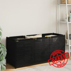 Sufrk Storage Box Black 105x34.5x45 cm Fabric|Weatherproof Garden Storage Chest