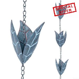 Aesthetic Rain Chain for Gardens Functional Design that Prevents Gutter Overflow (A)
