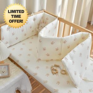 ENAZKLADB Cot Bumper Breathable Crib Bumper Baby Cot Liners Cot Bumpers For Cot Bed Padded Cot Bumper Cotbed Bumper For One Side Baby Cot Bumpers Crib Rail Cover Baby Crib Bumpe