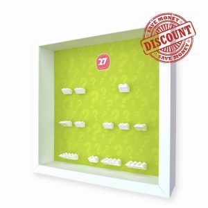 FRAMEPUNK Minifigure Display Case - for LEGO Minifigures Series 27 71048 - Wall Mount or Free Stand - Deep for accessories - Removable Front for Easy Access - White Case