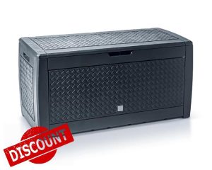 310L Garden Storage Anthracite Box Plastic textured Outdoor Organizer Container Anthracite