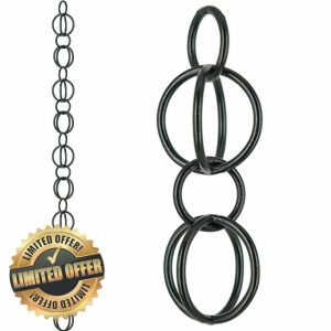 DFTDFYXYRain Chain Outdoor Rain Chains Aluminum Rain Chain Mill Finish Aluminum Gutter Adapter Downspout Catcher Water Feature Or Downpipe for Eaves Drainage