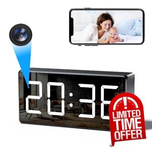 4K HD Spy Camera WiFi Hidden Camera Clock with 170 Wide Angle Wireless Home Office Security Indoor Camera Secret Camera Nanny Spy Cam Surveillance Camera with App Control Night Vision Motion Detectio