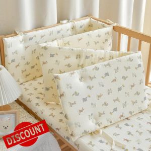 ENAZKLADB Cot Bumper Breathable Crib Bumper Baby Cot Liners Cot Bumpers For Cot Bed Padded Cot Bumper Cotbed Bumper For One Side Baby Cot Bumpers Crib Rail Cover Baby Crib Bumpe