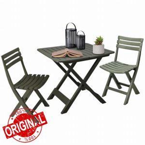 idooka 3-Piece Outdoor Camping Bistro Set – Folding Garden Table & 2 Chairs