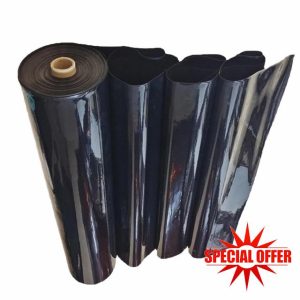 Waterproof HDPE Black Pond Liner 8mx8m Large Fish Pond Membrane for Water Gardens Streams Fountains Flexible and Durable Pond Lining for Plant Protectio
