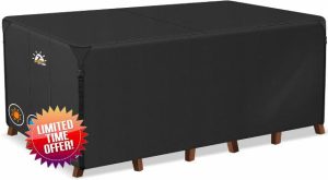 Zettum 200x160x77cm Garden Furniture Covers Rectangular 600D Heavy Duty Oxford Fabric Patio Furniture Covers for Garden Furniture