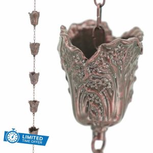 DFTDFYXYRain Chain 3.2-26.2FT Aluminum Hanging Rain Chains Rain Catcher Chain Adjustable Water Feature Downpipereplacement Downspout for Gutters