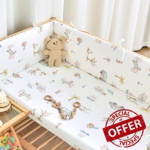 QOPIGFBN Stylish Cot Bed Bumper Sets with Machine Washable Cover