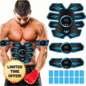 BENTENG EMS Muscle Stimulator-8 Modes & 19 Intensities-ABS Stimulator for Women Men with Extra Extension Strap-Verified Safe Effective Quick EMS Technology Abdominal Toning Bel