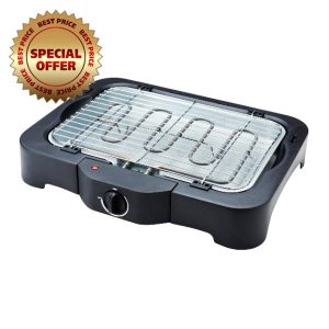 Quest 35899 Electric BBQ Grill/Indoor Grill with Minimal Smoke/Adjustable Thermostat Control/Cool Touch Control Panel / 2300W Powe
