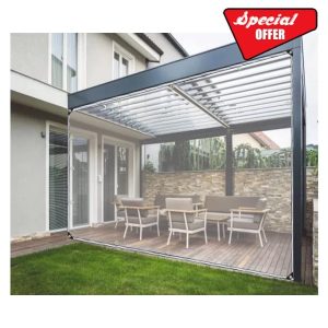Waterproof Transparent Tarpaulin for Outdoor Pergola 0.5mm Thick Anti rust Gasket Clear Side Walls Ideal for Gazebo Garden Carport 1x3m