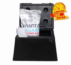 30L Heavy Duty Mini Grit Bin with Salt and Scoop Lockable Cabine