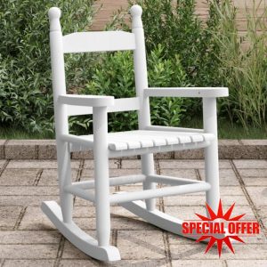 qohoio Rocking Chair for Children White Solid Wood Poplar