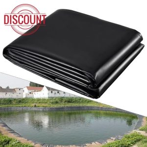 HonGien Pond Liner High Tensile Waterproof Pond Liners Ideal for Fish Ponds Lotus Ponds Aquaculture Ponds Fountains Black Heavy Duty HDPE UV Resistance Garden Wildlife Pond Liners (3x4m)