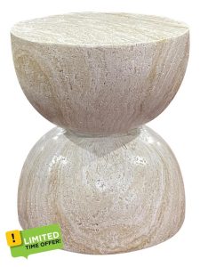 Nouvage Design Fibre Stone Table 40cm Diameter Rounded Coffee Table and Side Table for Indoors and Outdoors