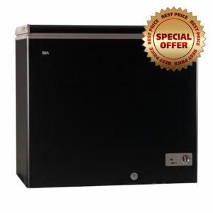 SIA HSCHF196BL/E Freestanding 196L Black Chest Freezer With Removable Wire Basket
