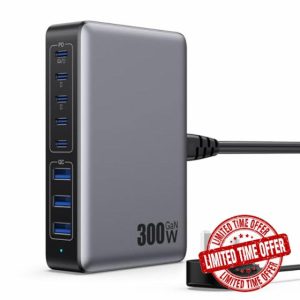 USB C Charger 300W USB C Charger Block 8-Ports GaN IV Fast Charging Station