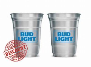 Bud Light Aluminum Cup - Set of 2