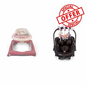 Red Kite Baby Go Round Jive Electronic Walker with Interactive Musical Play Tray & Red Kite Spiraloo Twisty Activity Toy with Baby Safe Mirror & Teether - Rose & Ivy