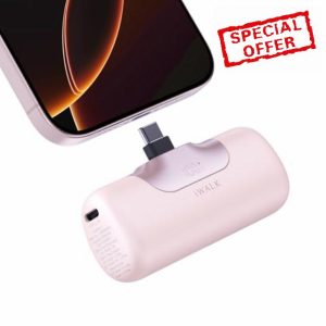 iWALK Portable Charger 5500mAh Next-Gen Small Power Bank 22.5W Fast Charging Battery USB-C Portable Phone Charger for iPhone 16/16 Plus/16 Pro/16 Pro Max/15 series