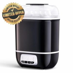 Baby Bottle Steriliser and Dryer Electric Steriliser for Baby Bottles with Digital LCD | 6-in-1 Steam Steriliser Auto Power-Off | Bottle Drying Warming Milk & Food