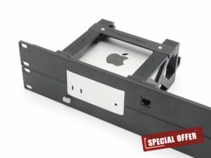 hingsNrack Rack Mount for 1-3 Apple mac Mini M4 with Remote on/Off Button and 1x RJ45 ethernet Keystone