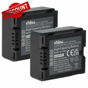 2 x vhbw CAMERA BATTERY SET 600mAh for NV-GS60 Panasonic NV-GS70