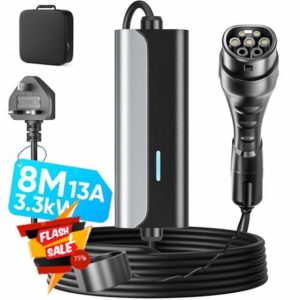 EV Charger Cable Type 2 to 3 Pin Plug