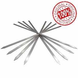 AUSH BBQ Barbecue Professional Steel Skewers L-60cm x W2.5cm for Turkish Adana