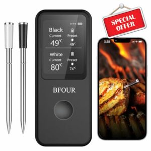 BFOUR Wireless Meat Thermometer with 2 Wireless