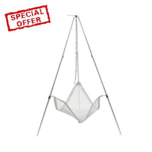 harayaa Camping Tripod Cooker Grill Tripod Bakeware Grill Pan Tripod Campfire Grill Tripod for Backyard Garden BBQ Hiking Survival