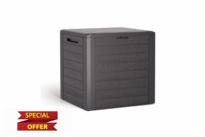 Stolmet Garden Storage Box | Realistic Wood-Look Design | Weather-Resistant Outdoor Cushion Chest | 280L