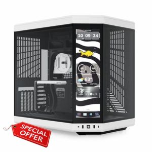 HYTE Y70 Touch Infinite Dual Chamber ATX Mid Tower Modern Aesthetic Case with Integrated 2.5K LCD Touchscreen - Panda