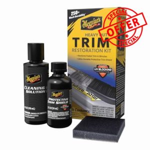 Meguiar's Heavy Duty Trim Restoration Kit - Includes a Cleaning Solution to Deep Clean Plastic and Trim and Protective Trim Shield that Delivers Ultra-Durable Protection with UV Blocking Protectio
