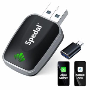 【2025 Mini Wireless CarPlay Adapter UK】Spedal 2-in-1 CarPlay & Android Auto