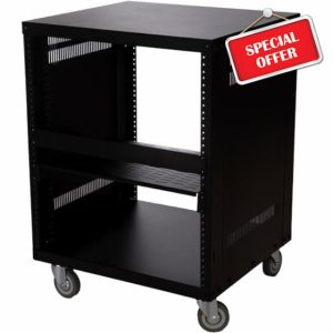 Stage Legend SL-438 12U Server Rack - Premium Floor Data Cabinet with Wheels - Network Rack + Bonus 12U Shelf for Computer/Servers/Com