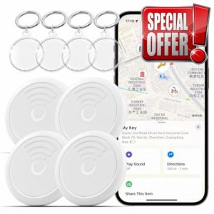 Smart Tags 4 Pack Air Tracker Item Finders Work with Apple Find My (iOS Only) Track Your Keys