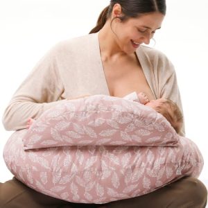 momcozy Nursing Pillow With Breastfeeding - Ergonomic Support & Original Security Fence to Baby' Safety - Making Breastfeeding Easy and Comfort for Mom & Baby - Removable Cotton Cover